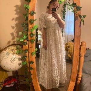 White SHEIN dress with floral design